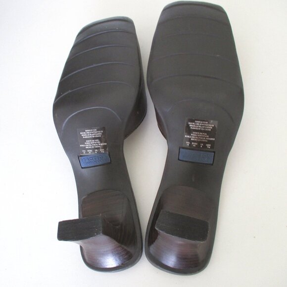 Kenneth Cole Reaction Womens Brown Leather Slide 2.5" Heel - Size 10M - Picture 8 of 8